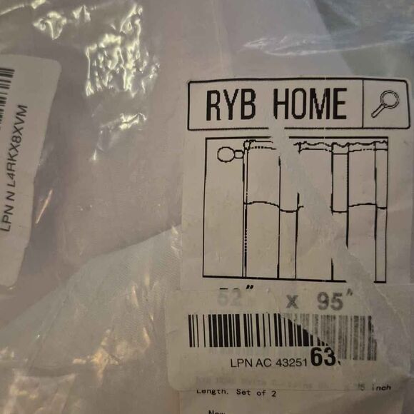 RYB HOME White Curtains for Bedroom Room Darkening Curtains for Kitchen Cafe - Picture 2 of 2